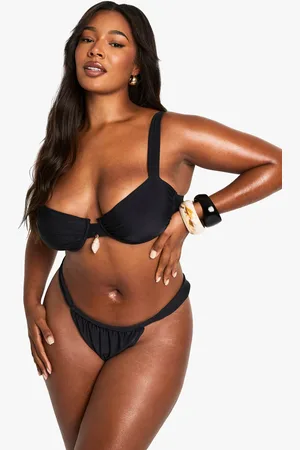 Boohoo Womens Plus Shell Trim Underwire Bikini Top - - 12