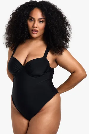 Boohoo Womens Plus Swimwear Essentials Balcony Bathing Suit - - 12