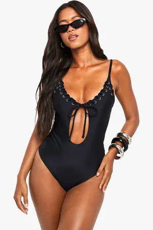 Boohoo Womens Eyelet Detailed Bathing Suit - - 2