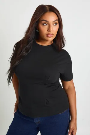 Boohoo Womens Plus Cotton Cinched Waist T-Shirt - - 20