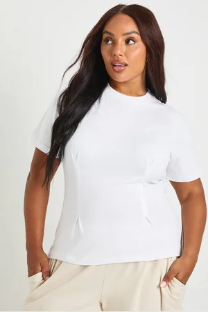 Boohoo Womens Plus Cotton Cinched Waist T-Shirt - - 18