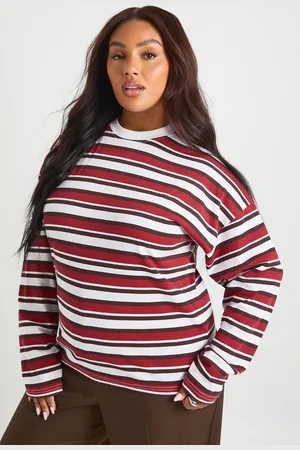 Boohoo Womens Plus Crew Neck Long Sleeve T Shirt - - 18