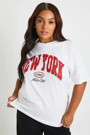 Boohoo Womens Plus New York Oversized T-Shirt - - 16