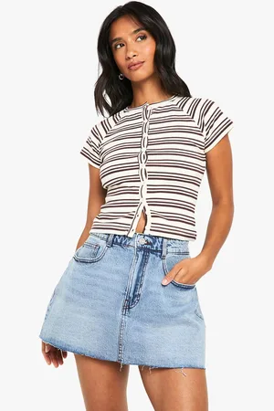 Boohoo Womens Petite Denim Mini Skirt - - 8