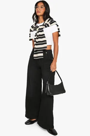 Boohoo Womens Petite Basic Wide Leg Jean - - 12/28L