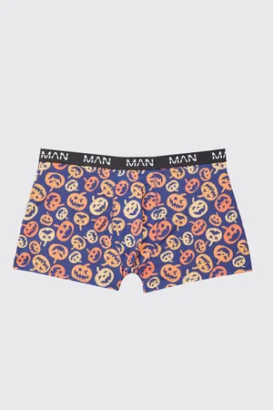 Men's Boxer Briefs for Halloween, XS-3XL Halloween Pumpkin Print Boxers,  Mens Underwear, Boxer Brief 