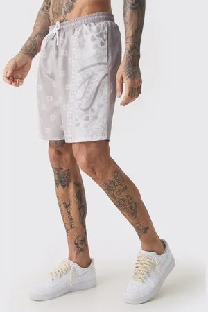 Boohoo Mens Tall Bandanna Printed Swim Trunks