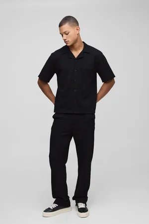 Boohoo Mens Jumbo Pique Boxy Shirt & Pants Set