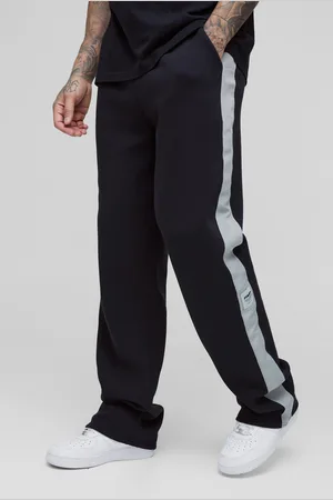 Boohoo Mens Tall Relaxed Stripe Detail Woven Tab Sweatpants
