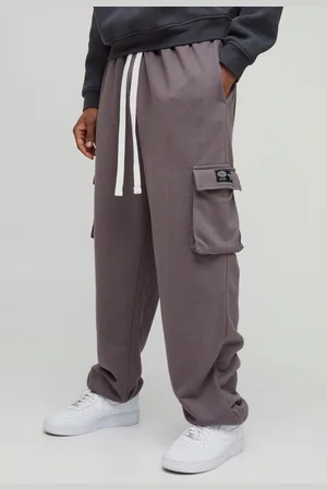 Boohoo Mens Tall Woven Tab Oversized Fit Cargo Sweatpants
