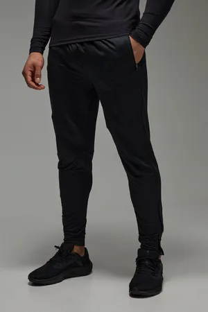Boohoo Mens Man Active Stretch Zip Hem Tapered Sweatpants