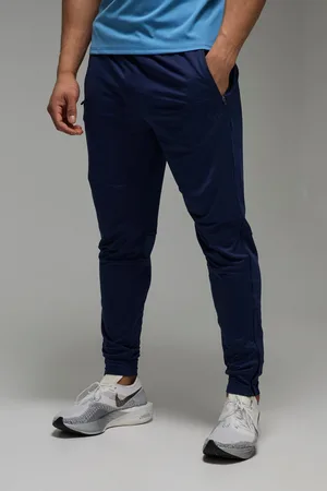 Boohoo Mens Man Active Stretch Zip Hem Tapered Sweatpants