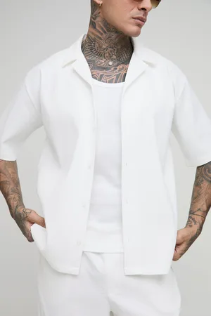 Boohoo Mens Tall Pleated Oversized Shirt & Short Set