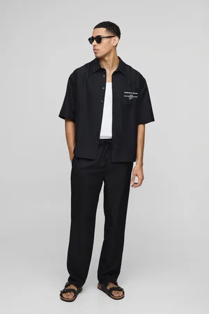 Boohoo Mens Oversized Soft Twill Shirt & Pants Set