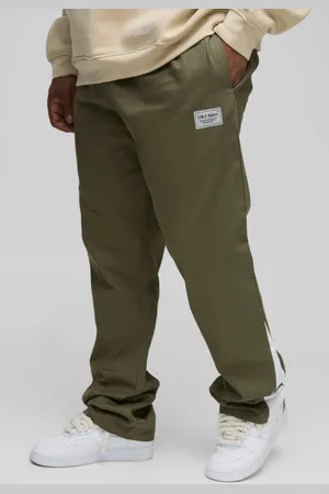 Boohoo Mens Plus Extended Drawcord Stacked Flared Pants