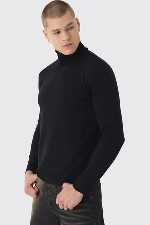 Boohoo Mens Long Sleeve Roll Neck Sweater In