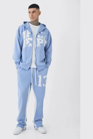 Boohoo Mens Tall Oversized Zip Through OFCL Gusset Hooded Tracksuit