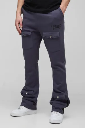 Boohoo Mens Tall Limited Slim Flare Cargo Gusset Sweatpants