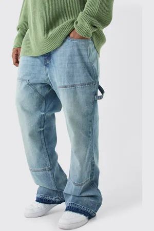 Boohoo Mens Plus Slim Rigid Flare Carpenter Jeans