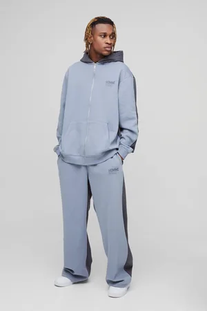 Boohoo Mens Tall Oversized Homme Colour Block Zip Hooded Tracksuit