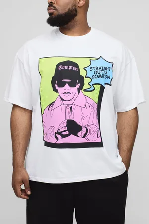 Boohoo Mens Plus Oversized Eazy-E License Print T-Shirt