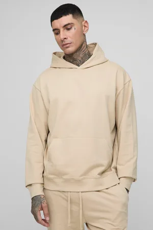 Boohoo Mens Tall 260GSM Loopback Boxy Oversized Fit Basic Hoodie
