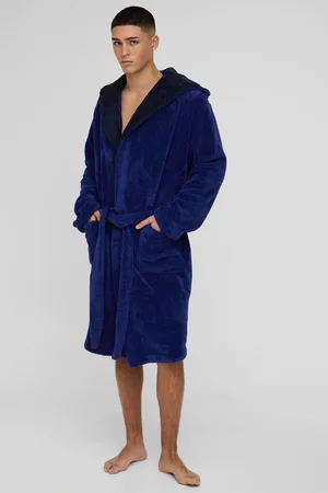 Boohoo Mens Borg Lined Hooded Robe