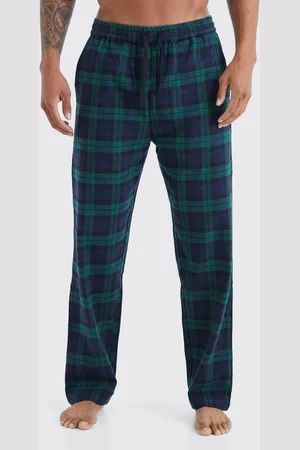 Boohoo Mens Woven Plaid Loungewear Pants