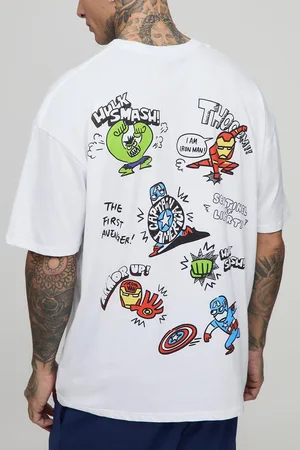 Boohoo Mens Tall Oversized Marvel Avengers License Print T-Shirt
