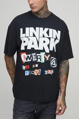 Boohoo Mens Tall Oversized Linkin Park Washed Print T-Shirt