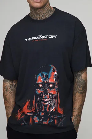 Boohoo Mens Tall Oversized Terminator License Print Washed T-Shirt