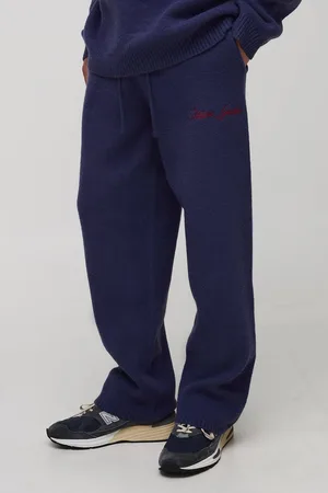Boohoo Mens Relaxed Embroidered Knitted Jogger