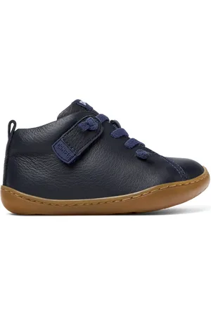 Camper Peu - Hook and loop for First walkers - Blue, size 4, Smooth leather