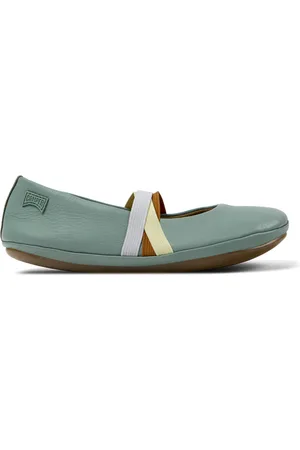 Camper Twins - Ballerinas for Girls - Green, size 8, Smooth leather