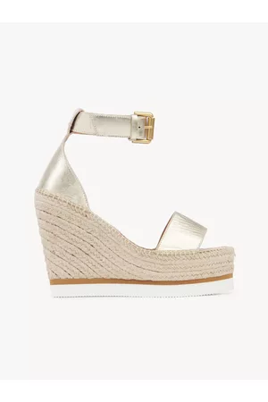 See by Chloé Women Wedge Sandals - Glyn espadrille wedge Size 5 100% Goatskin