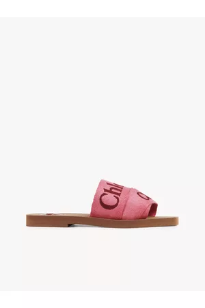 Chloé Women Mules - Woody flat mule Size 11 90% Linen, 10% Polyester