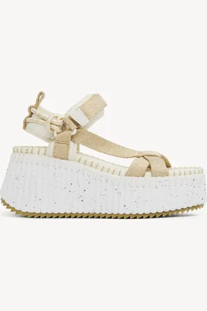 Chloé Nama wedge sandal Size 9 100% Polyester, Nylon, Rubber
