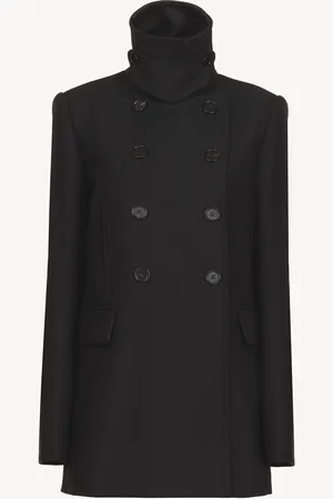 Chloé Tailored pea coat in wool gabardine Size 6 100% Virgin Wool, Horn Bubalus Bubalis, Farmed, COO India