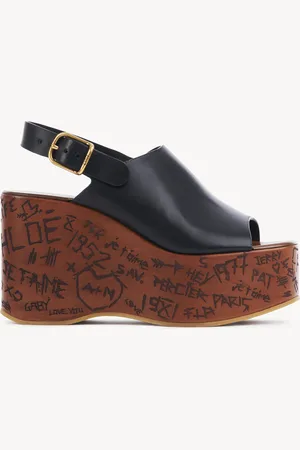 Chloé Maxime wedge sandal Size 11 100% Calf-skin leather