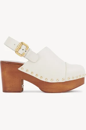 Chloé Jeannette wedge clog Size 10 100% Calf-skin leather, Triplochiton scleroxylon, farmed, COO Cameroon