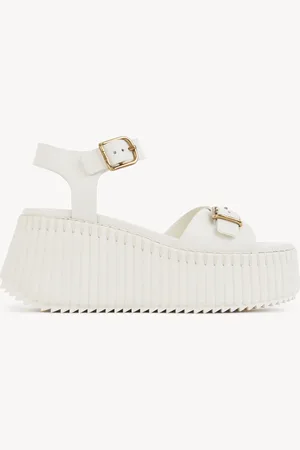 Chloé Nama wedge sandal Size 11 100% Sheepskin