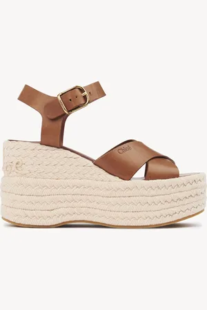Chloé Isla wedge espadrille Size 7 100% Calf-skin leather