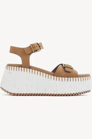 Chloé Nama wedge sandal Size 6 100% Sheepskin