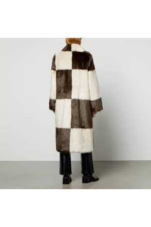Stand Studio Nino Checked Faux Fur Coat