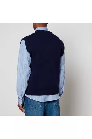 Marni V-Neck Diamond Wool-Intarsia Vest