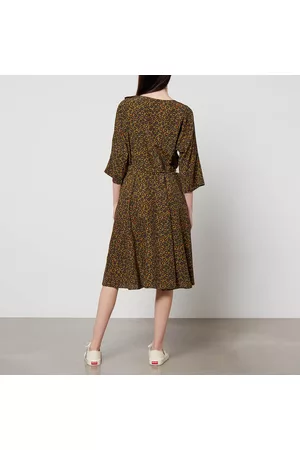 Kenzo Women Printed Dresses - Leopard-Print Crepe Midi Dress