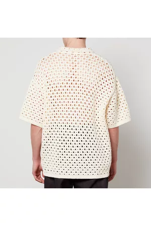 Axel Arigato Men Sweatshirts - Franco Cotton-Blend Crochet Short Sleeved Cardigan