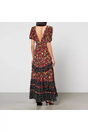 RIXO London Women Printed Dresses - Shireen Floral-Print Silk-Chiffon Midi Dress
