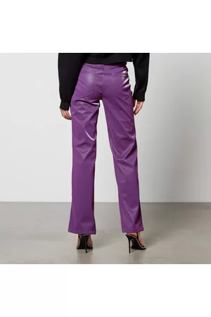ROTATE Women Leather Pants - Faux Leather Straight-Leg Trousers