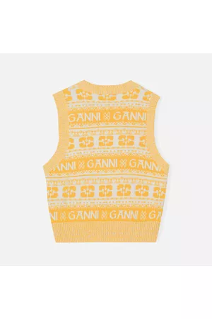 Ganni Women Tank Tops - Wool-Blend Logo Vest